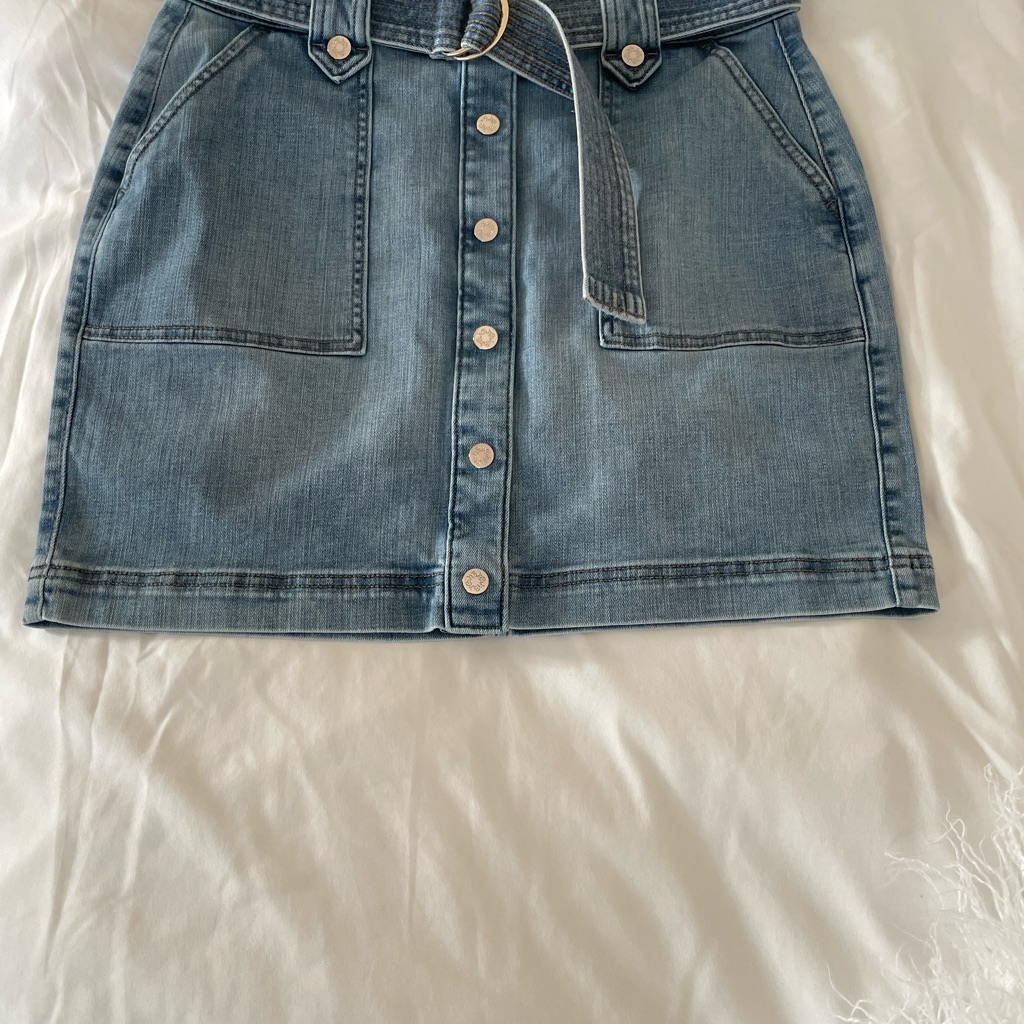 White House Black Market Blue A-Line Mini Skirt